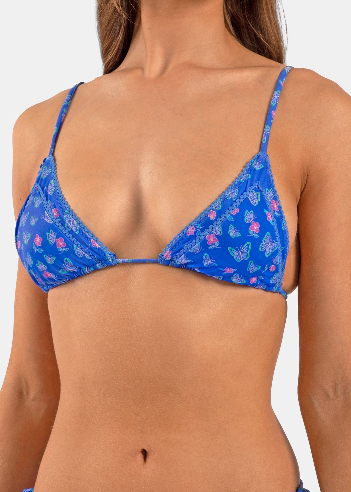 Carmen Lace Triangle Bikini Top | Blue Lagoon - MICICCA
