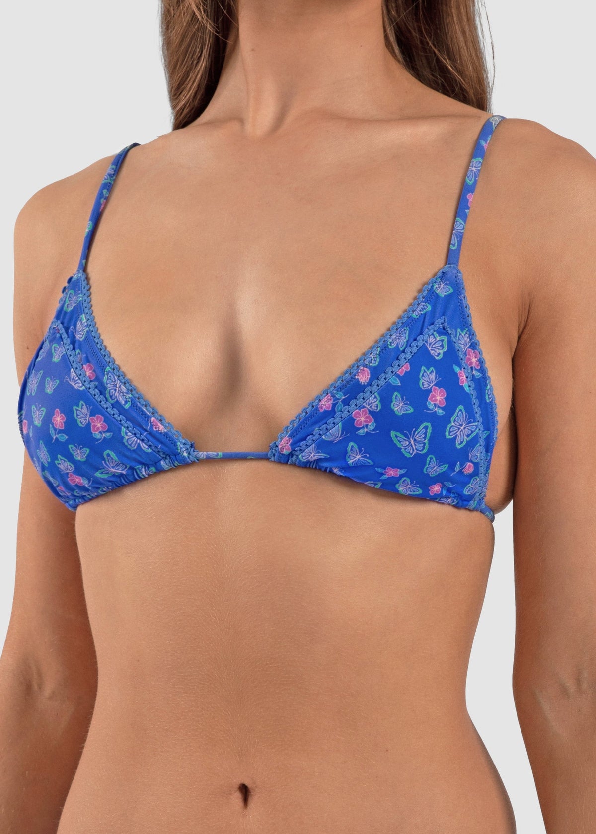 Carmen Lace Triangle Bikini Top | Blue Lagoon