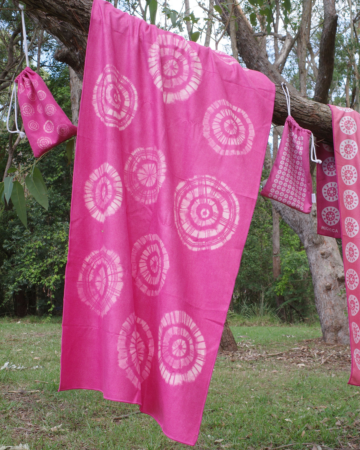 Sand Free Beach  Towel | Shibori | Hot Pink