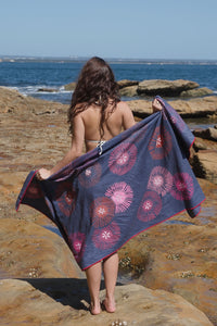 Sand Free Beach Towel | Cherry Embers | Navy
