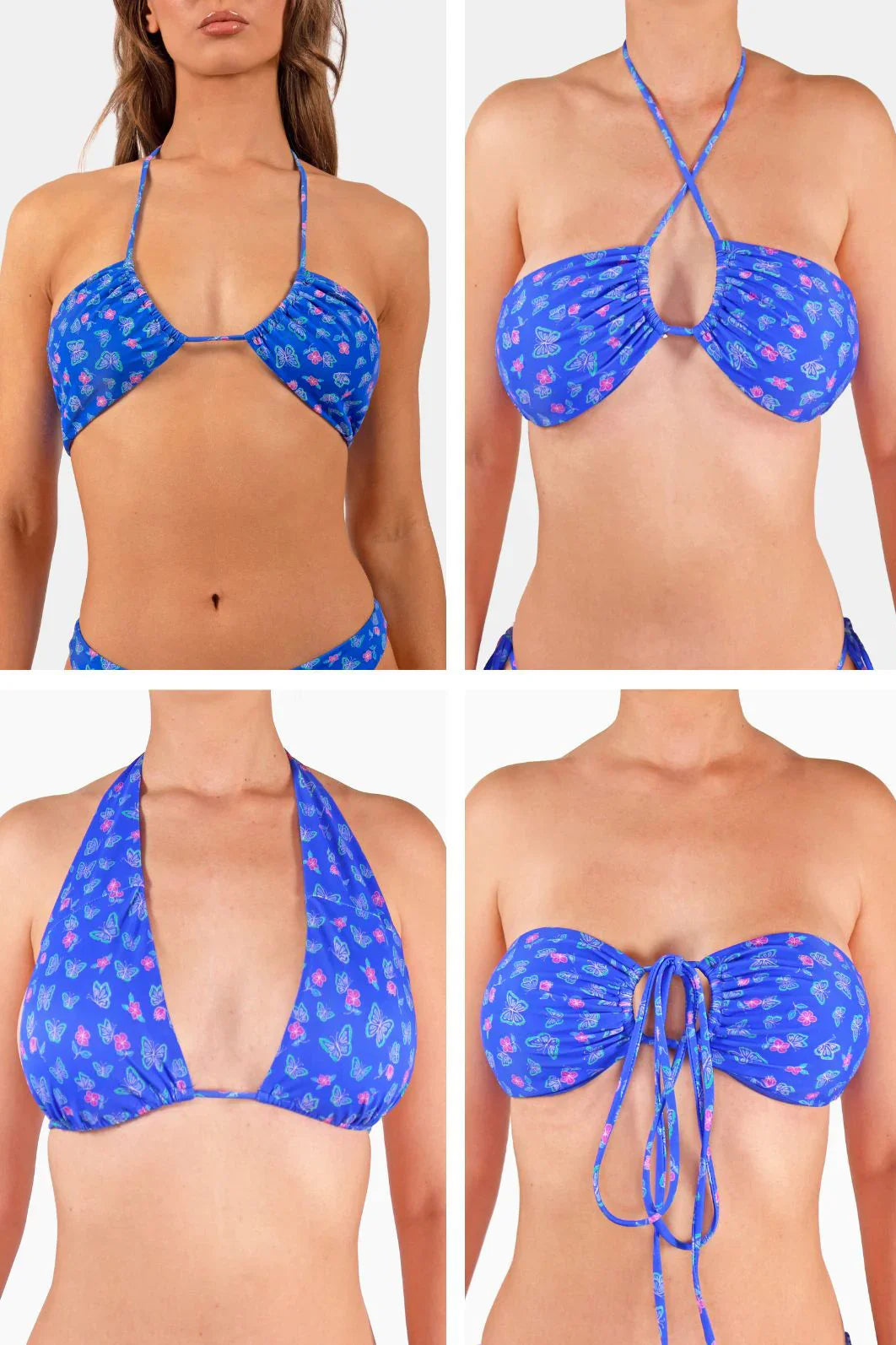 Isla Halter Bandeau Bikini Top | Blue Lagoon - MICICCA