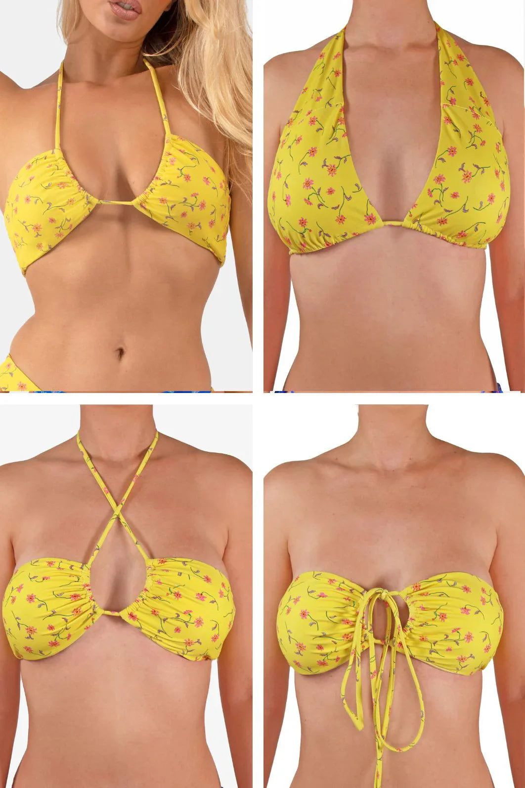 Isla Halter Bandeau Bikini Top | Limoncello - MICICCA