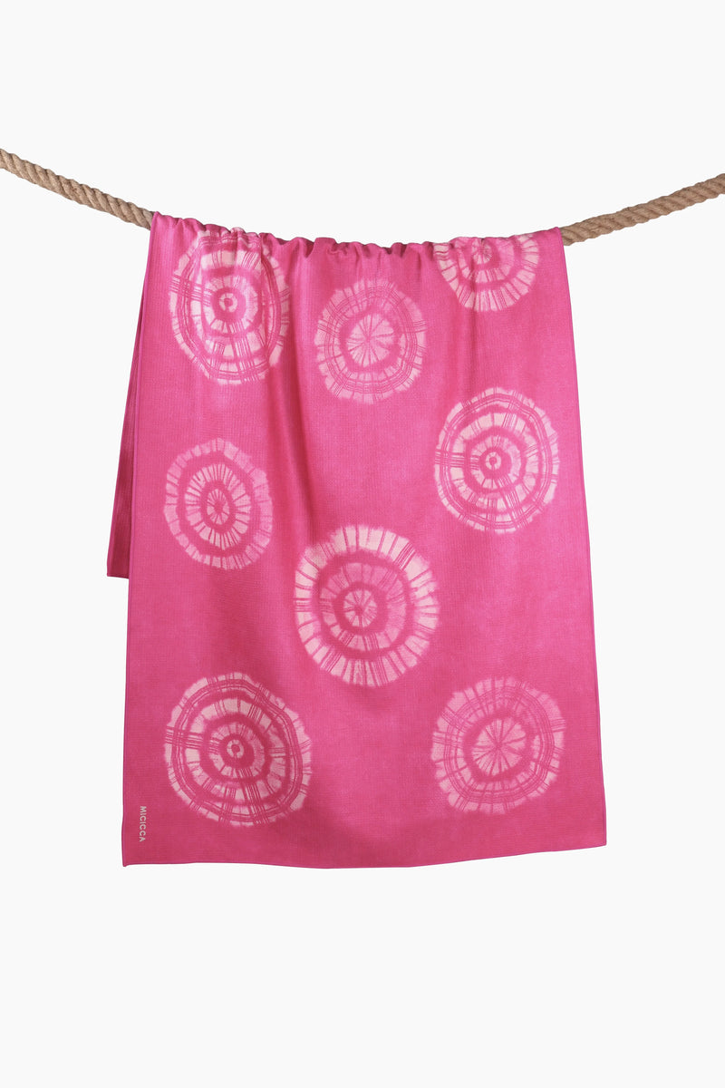 Sand Free Towel | Shibori | Hot Pink - MICICCA