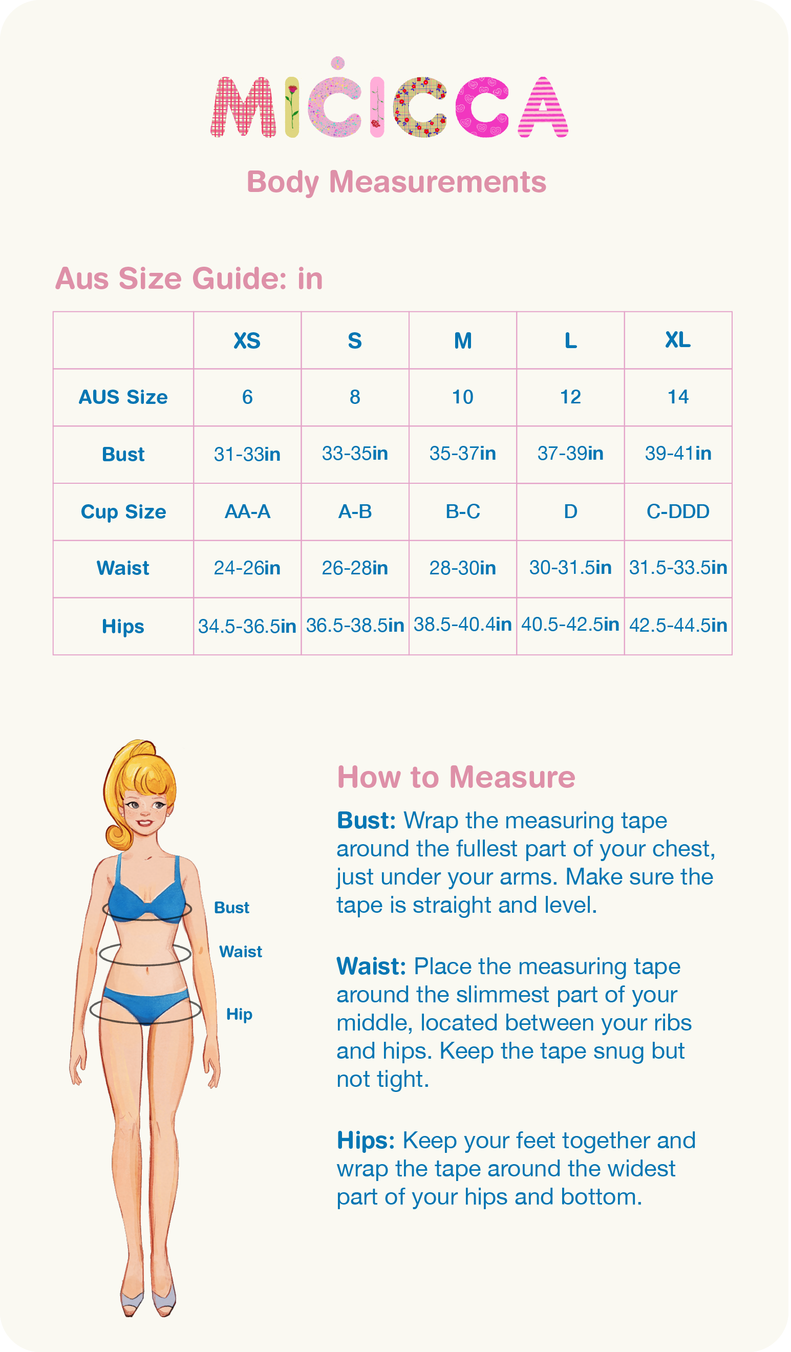 Inches Size Chart (Mobile)